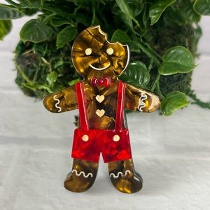 Erstwilder The Bite Before Christmas Gingerbread Man Brooch Pin